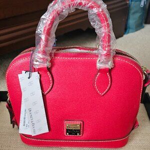 Dooney & Bourke Bitsy Zip Zip — Red Saffiano Leather, NWT, Retired, Crossbody